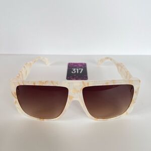 Stylish Cream and Gold Sunglasses